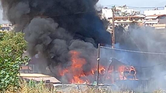 Image: Ηράκλειο :Φωτιά στο Γιόφυρο σε απόσταση αναπνοής από πρατήριο καυσίμων