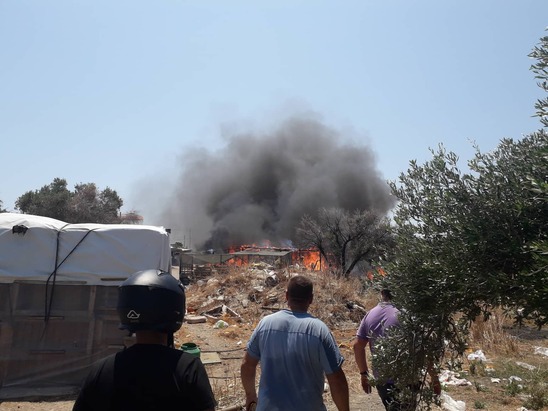 Image: Φωτιά στον  καταυλισμό Ρομά στην  Ιεράπετρα  