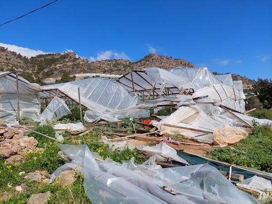 Image: Πάνω από 20 στρέμματα θερμοκηπιακών καλλιεργειών κατέστρεψαν  οι άνεμοι  στην Ιεράπετρα