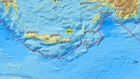 Image: Σεισμός 4,1 Ρίχτερ στο θαλάσσιο χώρο βορειοανατολικά της Σητείας