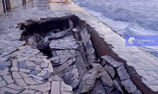 Image: Νέα καθίζηση στον παραλιακό πεζόδρομο της Ιεράπετρας