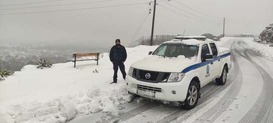 Image: Η κίνηση στο Οροπέδιο Λασιθίου είναι δυσχερής λόγω της χιονόπτωσης