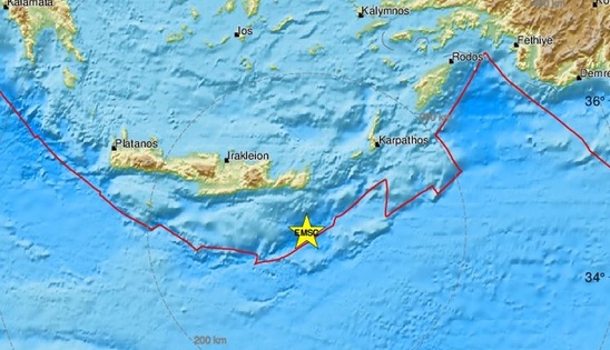 Image: Σεισμός 3,7 Ρίχτερ νότια της Κρήτης τα ξημερώματα