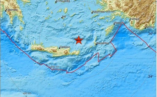 Image: Σεισμός το βράδυ της Δευτέρας, αισθητός και στην Κρήτη