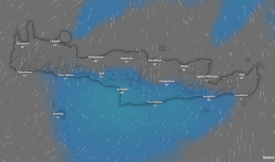 Image: Έκτακτο δελτίο κακοκαιρίας: Ισχυρές βροχές και θυελλώδεις άνεμοι «χτυπούν» την Κρήτη