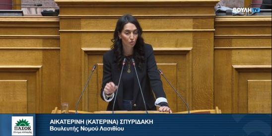 Image: Κατερίνα Σπυριδάκη στη Βουλή: «Το παραμύθι σας δεν είναι η βιωμένη πραγματικότητα των Ελλήνων»