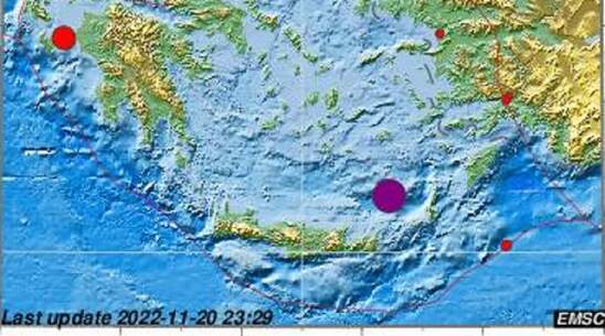 Image: Σεισμός 5,5 Ρίχτερ μεταξύ Κρήτης και Κάσου 