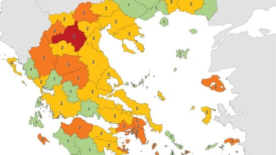 Image: Ο νέος χάρτης με τα επιδημιολογικά φορτία στην Ελλάδα